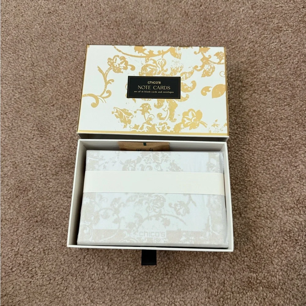 Chico's Gold and Cream Note Cards Set